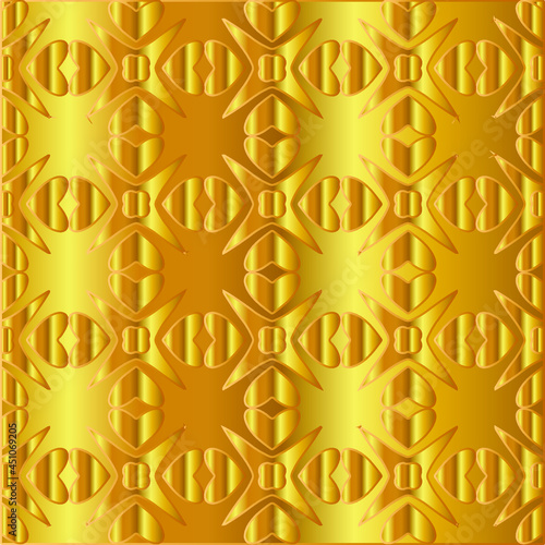 Geometric vector pattern with yellow and white gradient. gold ornament for wallpapers and backgrounds.
