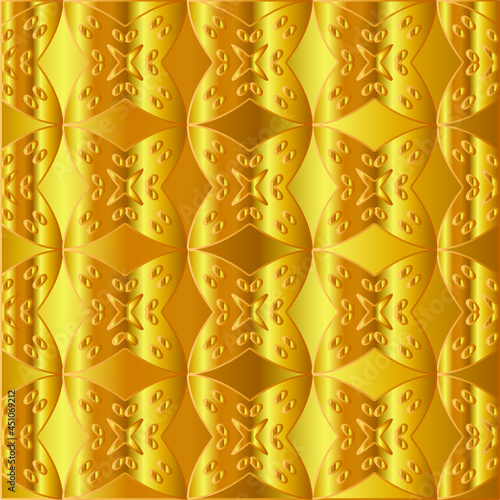Geometric vector pattern with yellow and white gradient. gold ornament for wallpapers and backgrounds.
