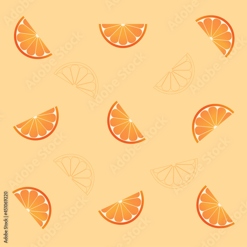 Seamless pattern with citrus. Fruit fabric print. 