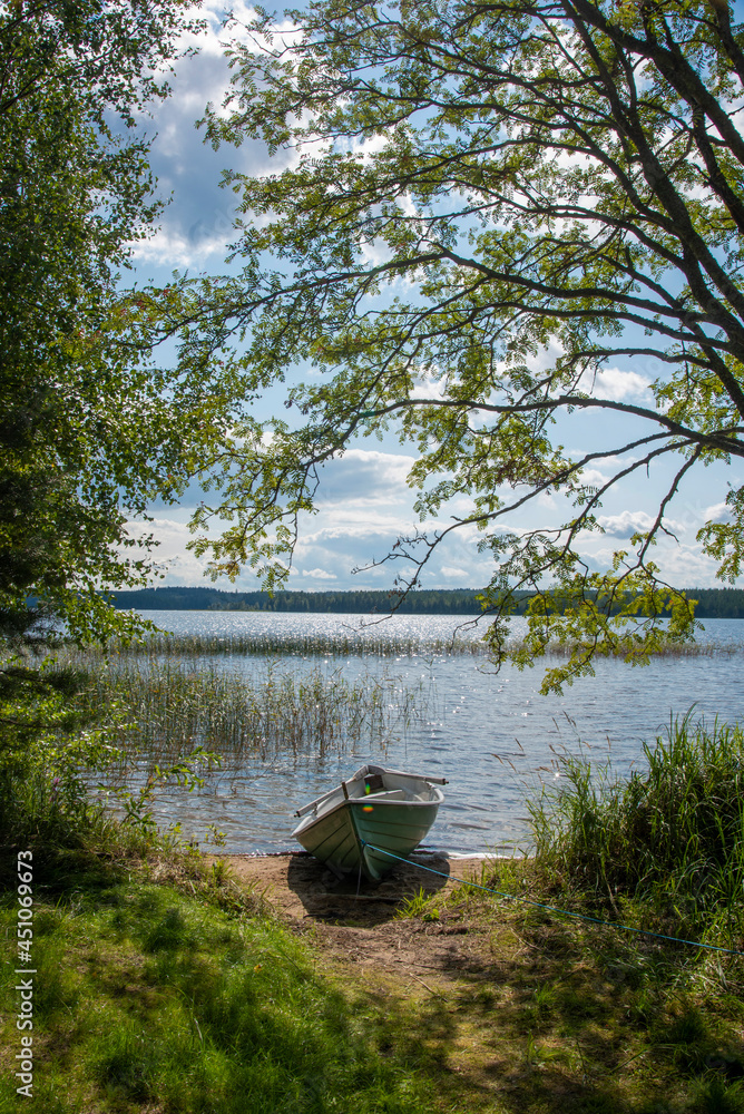 Lake landscape in Finland in summer Lake landscape in Finland in summer