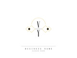 Letter VY Logo, Creative vy Logo Template with Creative Line Art Concept Premium Vector for Luxury Diamond Ring Store and etc