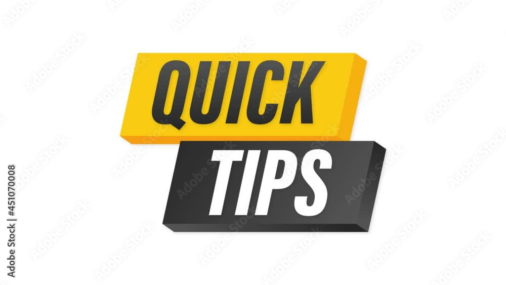 Quick tips icon badge. Ready for use in web or print design. Motion graphics. Quick tips icon badge. Ready for use in web or print design. Motion graphics.