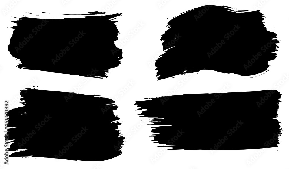 Brush strokes. Grunge design elements. Hand drawing in black and white. Vector illustration Brush strokes. Grunge design elements. Hand drawing in black and white. Vector illustration