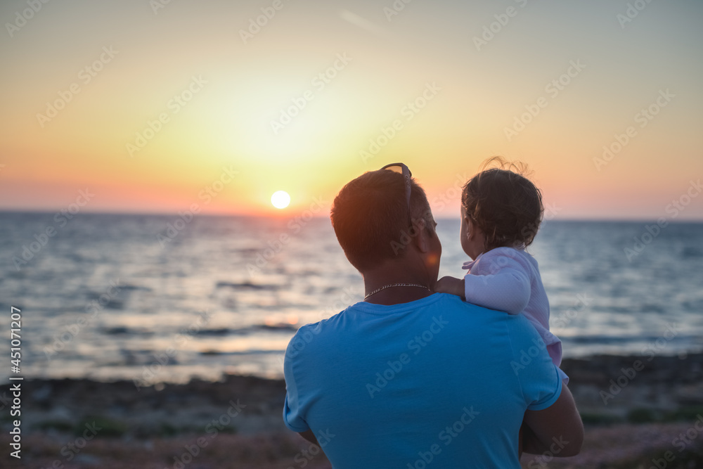Father and daughter at summer vacation, Father and daughter at summer vacation,