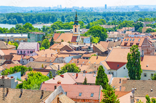 Panoramic view of Zemun, with church tower in Belgrade,Serbia photo