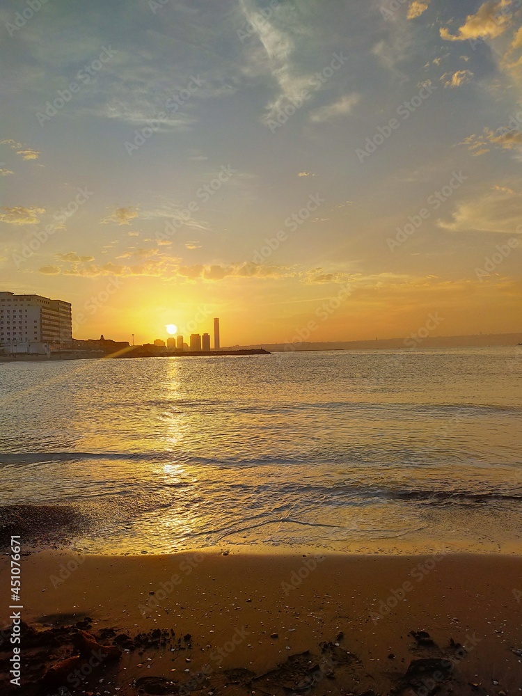sunset over the sea from Algeria.