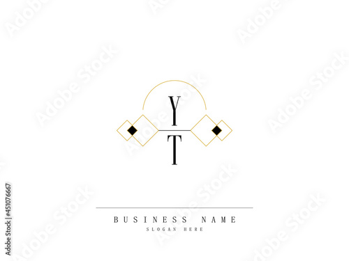 Letter YT Logo, Creative yt Logo Template with Creative Line Art Concept Premium Vector for Luxury Diamond Ring Store and etc