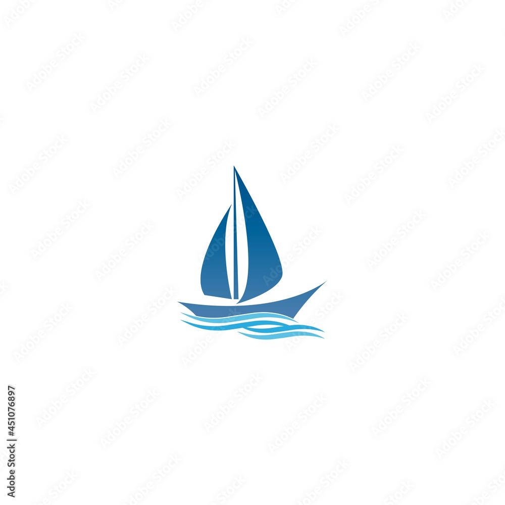 Sailboat logo icon design vector illustration