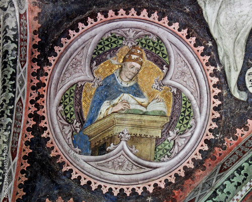 Papa Gregorio, dottore della Chiesa; affresco nel chiostro del Duomo di Bressanone
