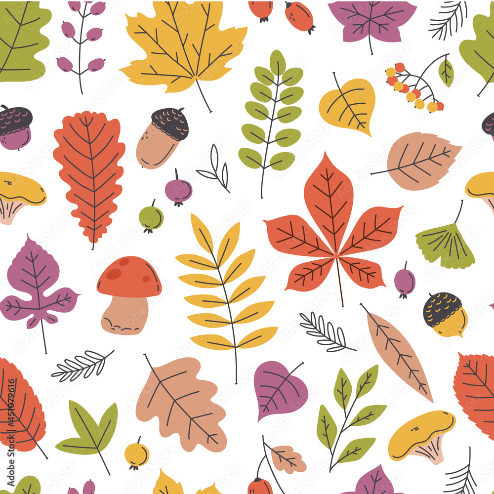Pattern with autumn cute leaves. Pattern with autumn cute leaves.