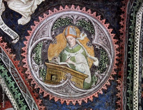 Sant'Ambrogio dottore della Chiesa; affresco nel chiostro del Duomo di Bressanone