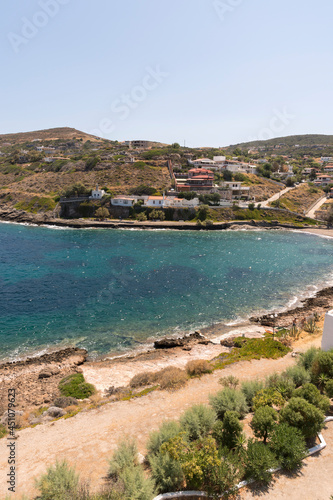 Panorama with sea view on Daskalio gulf in Keratea in Athens in Greece