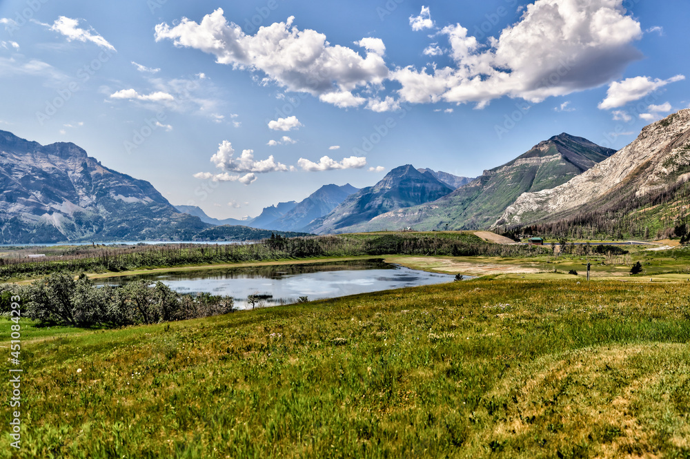 Landscape scenery along Waterton Golf Course