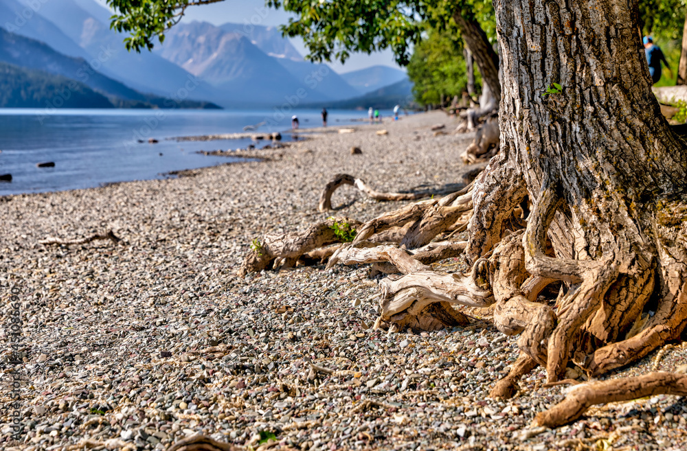 Views along the shores of Waterton Lake in southern Alberta