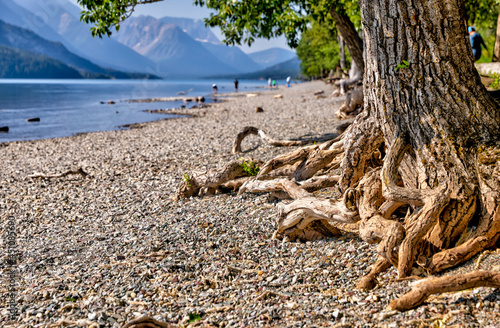 Views along the shores of Waterton Lake in southern Alberta