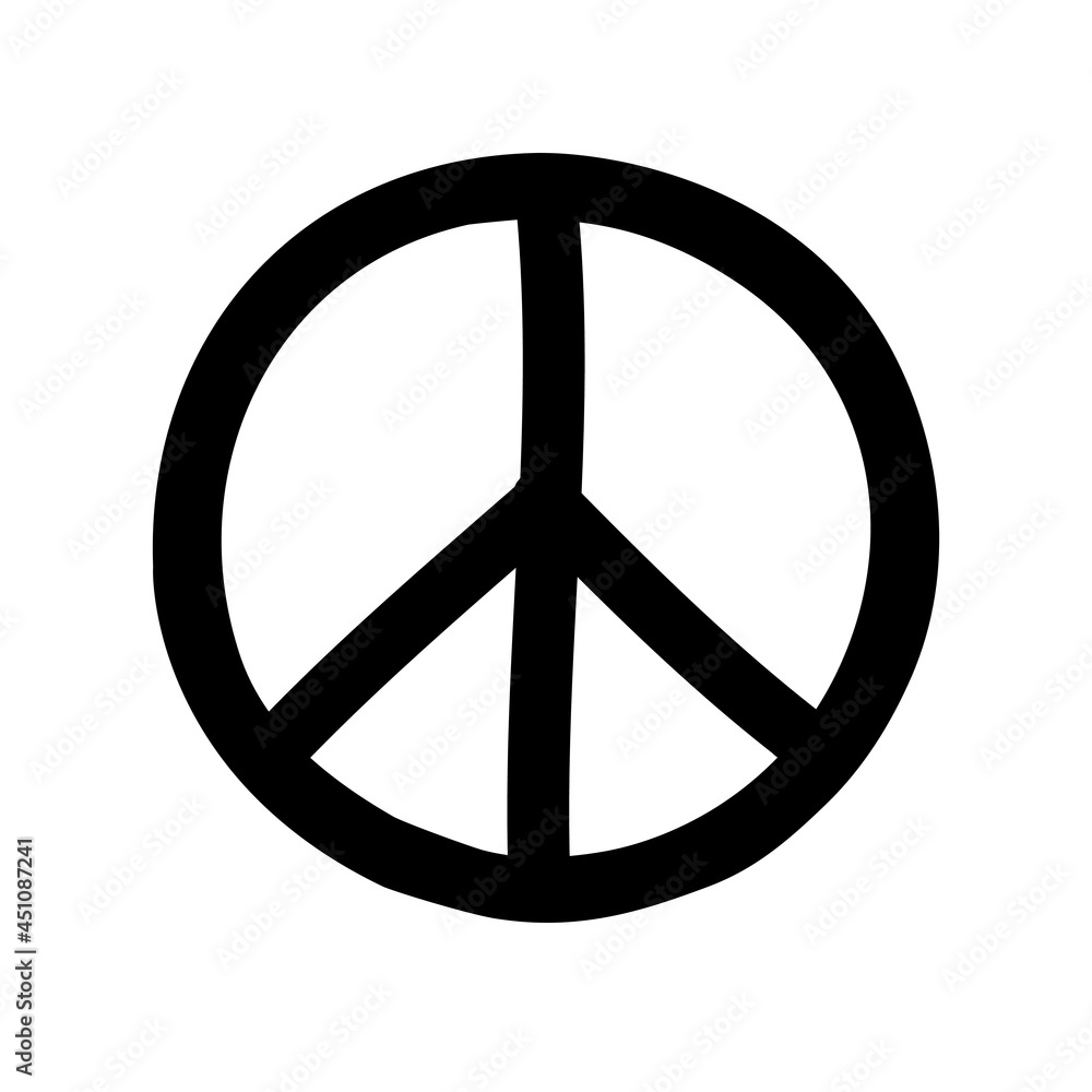 Vector hand drawn doodle sketch peace sign isolated on white background Vector hand drawn doodle sketch peace sign isolated on white background