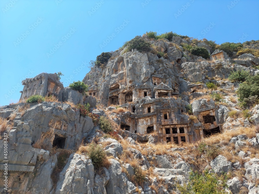Myra ancient city - Lycian rock tombs - Antalya