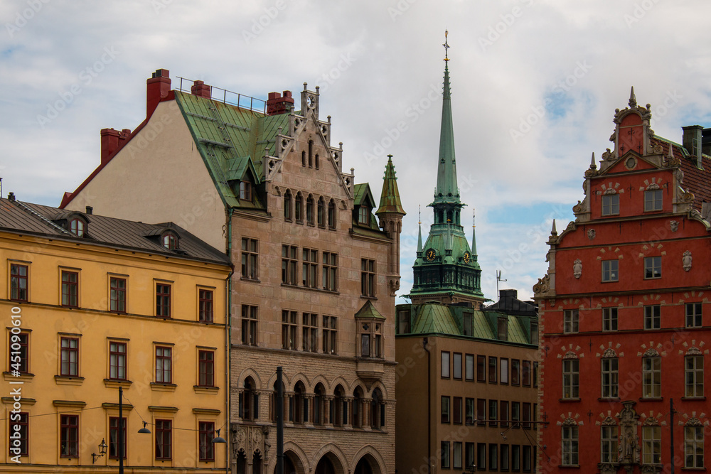 Colorful buildings of Stockholm's Gamla Stan, Sweden