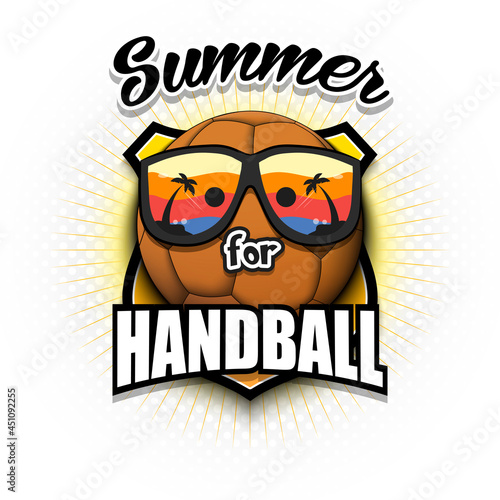 Summer handball logo. Summer for handball