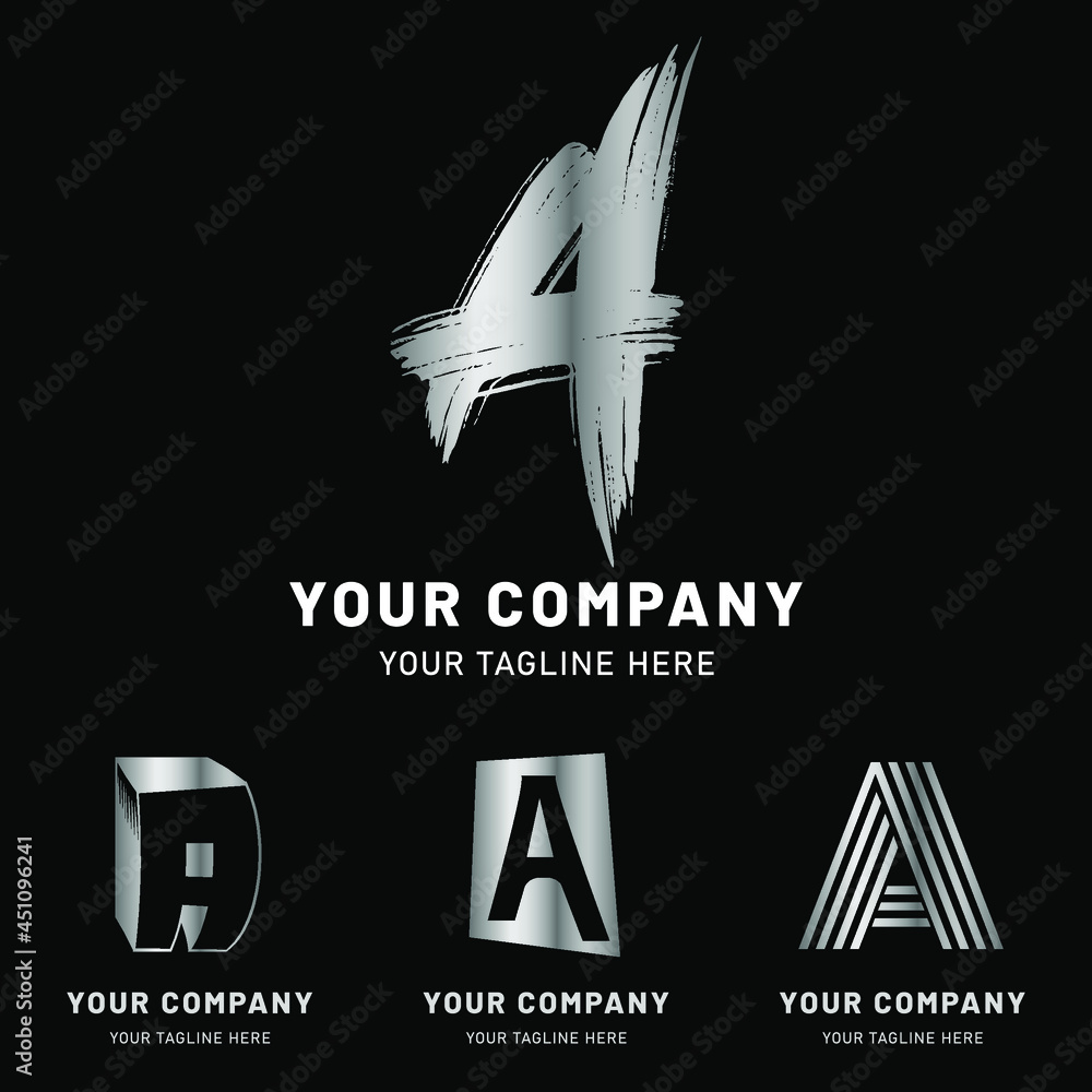 Modern Silver Letter A Logo Collection