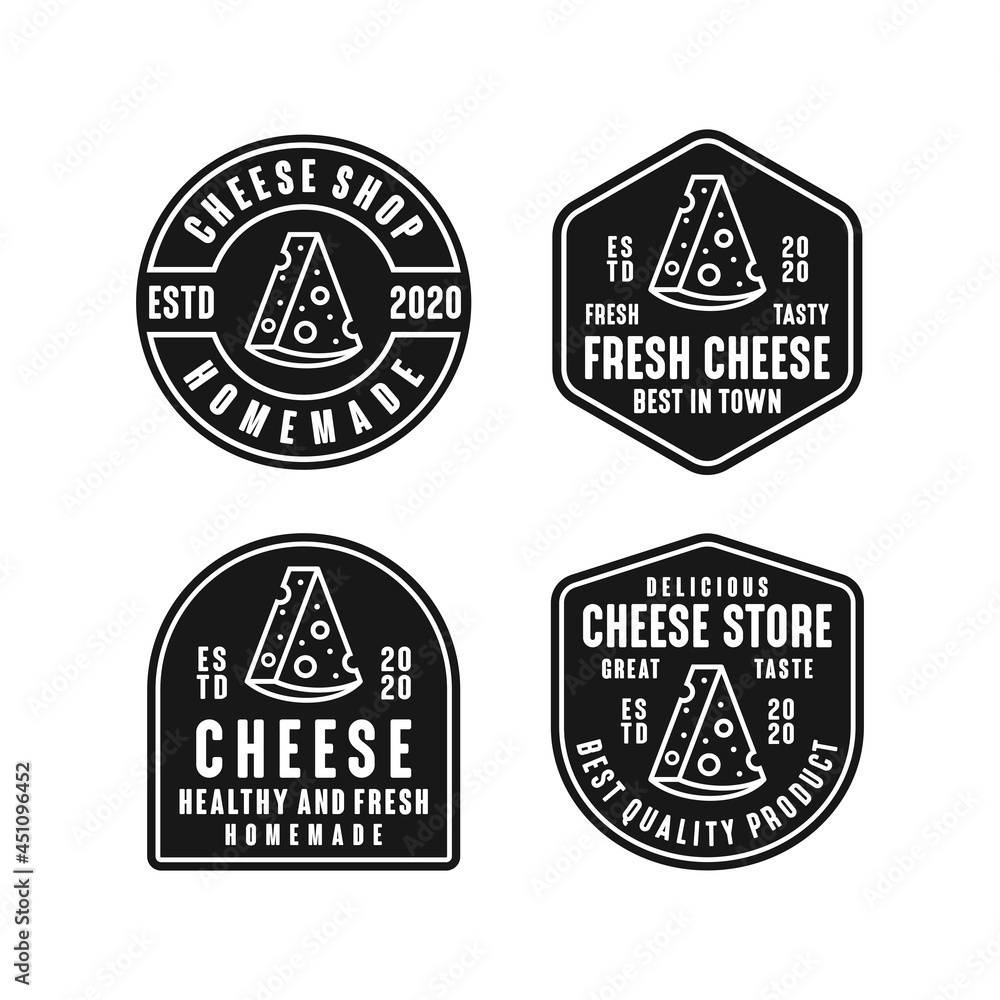 Obraz premium Cheese store design logo collection