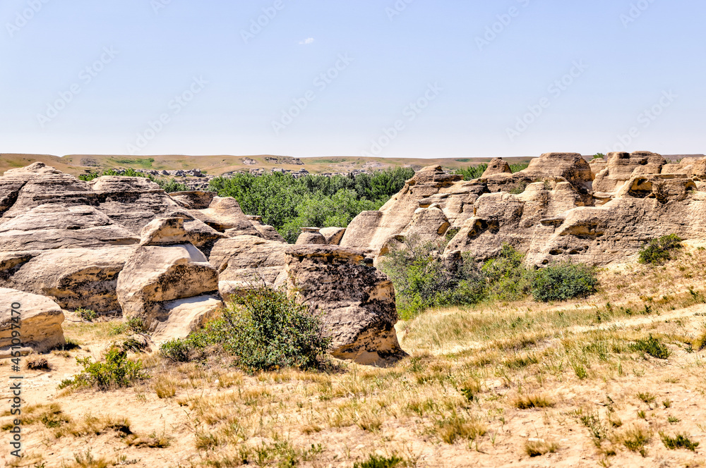 Sights in Writing on Stone Provincial Park in Alberta a UNESCO World Heritage Site