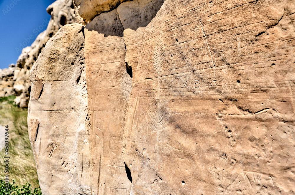 Obraz premium Sights in Writing on Stone Provincial Park in Alberta a UNESCO World Heritage Site