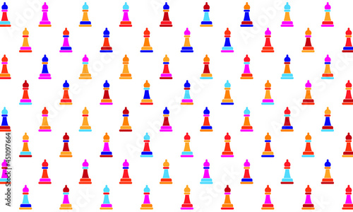 Colorful Bishop Seamless Pattern Background
