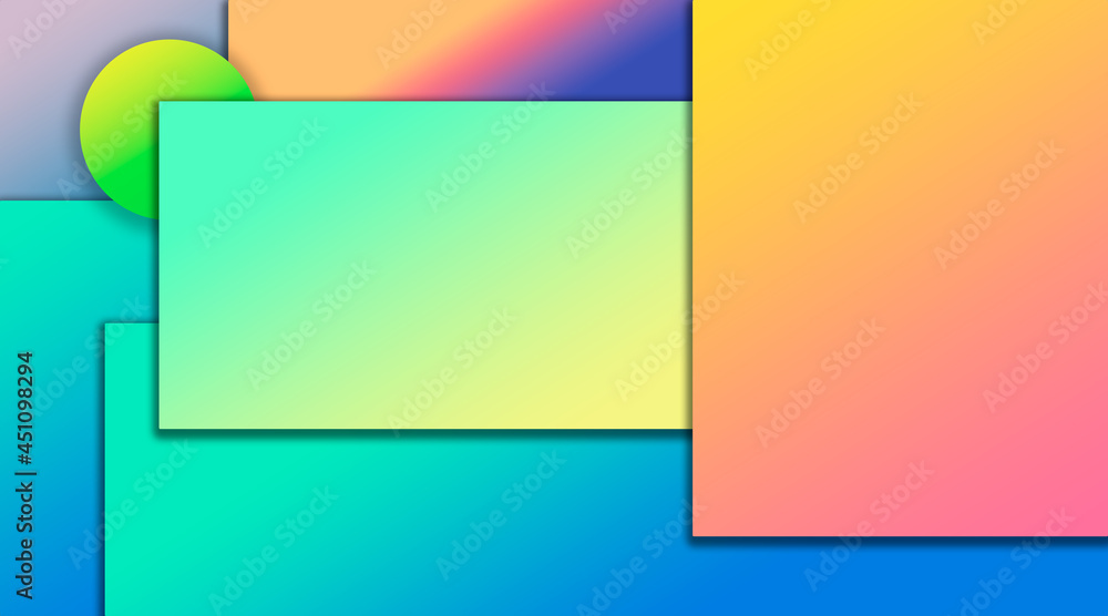 Background of geometric shapes of bright degraded colors