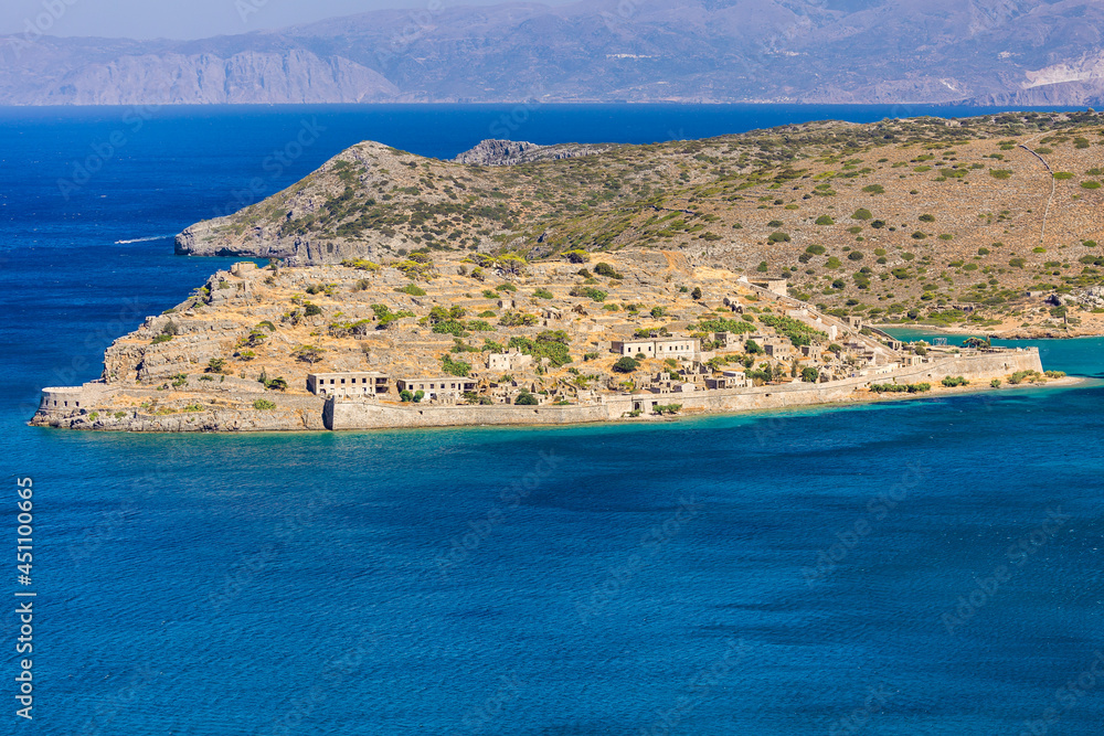 Ancient Venetian fortress and former leper colony of Spinalonga, Greece, Crete