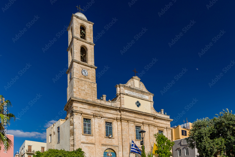 Historic church in the old town of Chania, Crete, Greece
