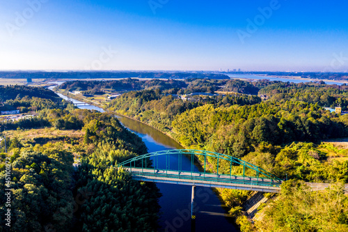 印旛沼の捷水路にかかる橋（山田橋） 