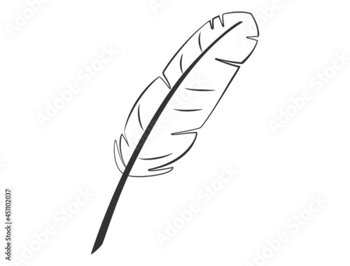 羽根がついたペンのイラスト
