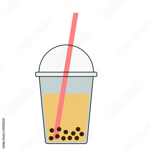 Vector illustration of bubble tea drinks.