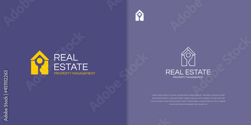 Real Estate negative space logo template