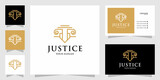 Minimalist luxury law logo with line art style