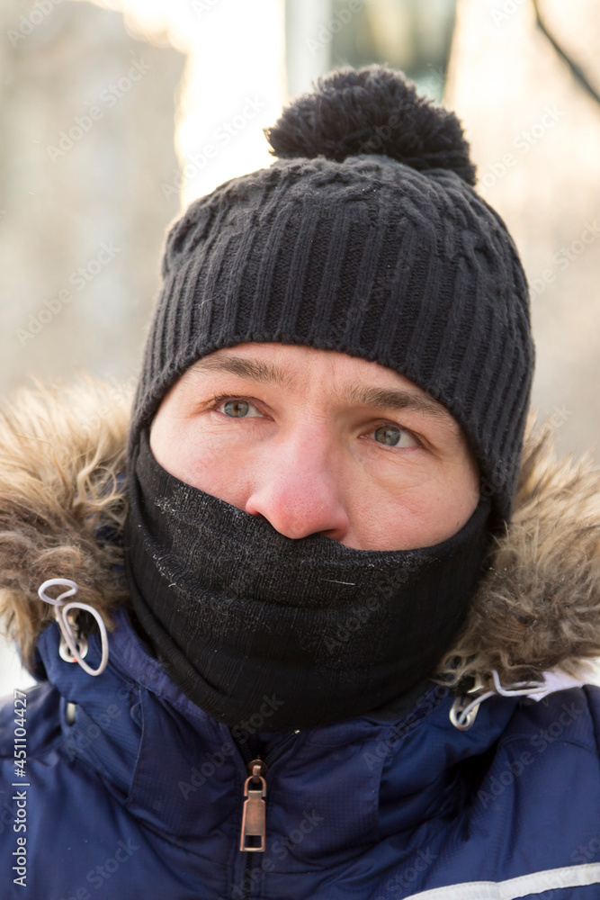 Portrait of a worker with a balaclava on his head Portrait of a worker with a balaclava on his head