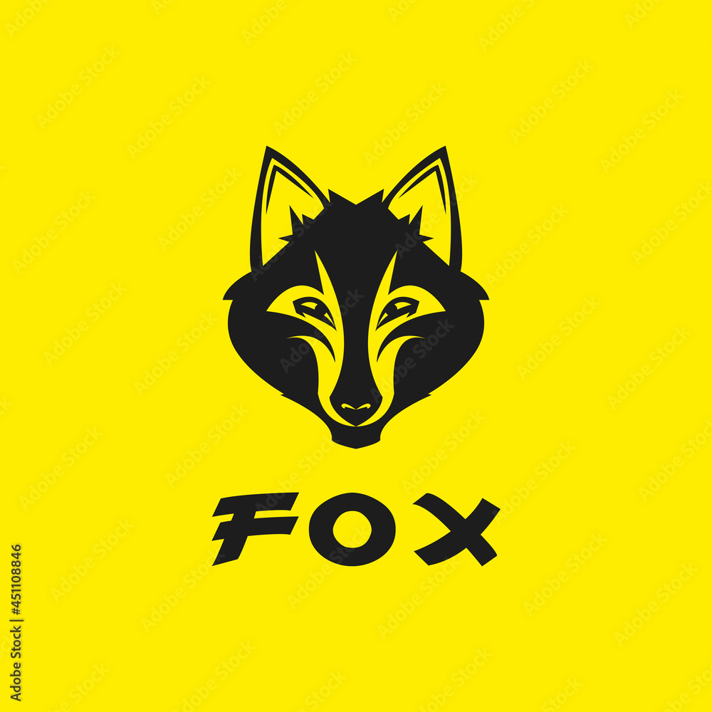 Fototapeta premium Fierce black wolf head logo