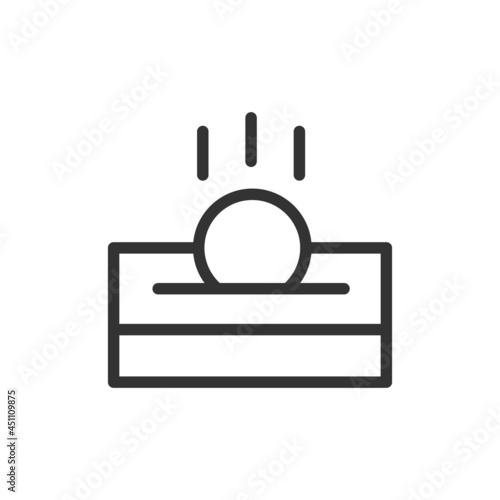 Thin line icon of charity.