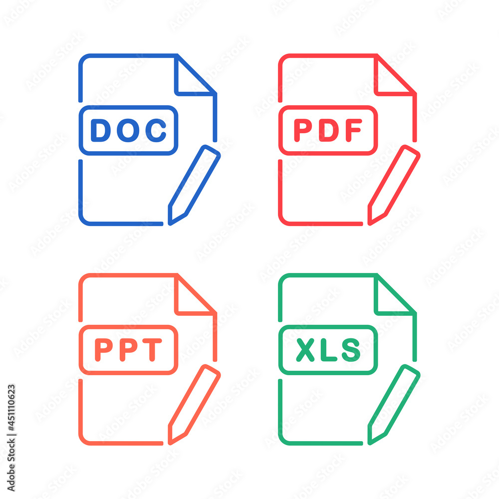 set-of-format-and-extension-of-documents-file-type-pdf-doc-ppt-and