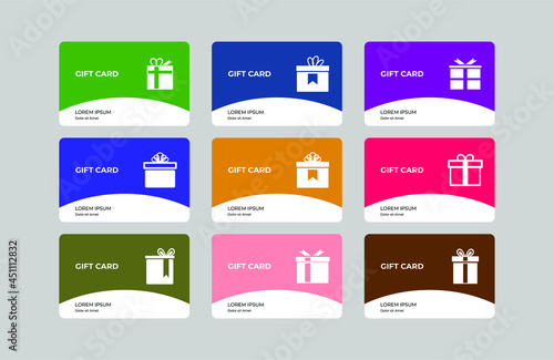 set of gift card element. free voucher for shop or business