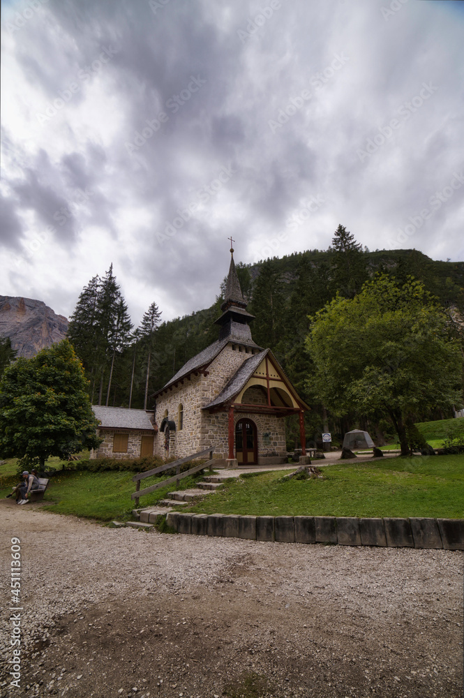dolomitesm landscape, italy lake di braies . dolomitesm landscape, italy lake di braies .