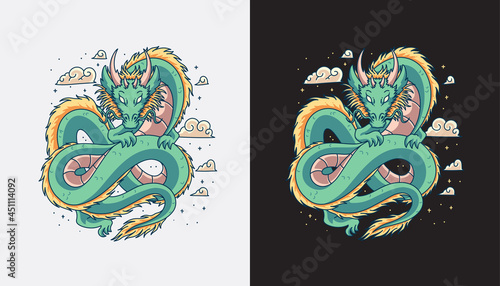 dragon illustration design vector photo