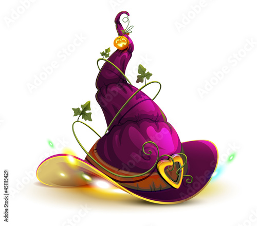 Witch hat cap fashionable retro accessory for the holiday halloween