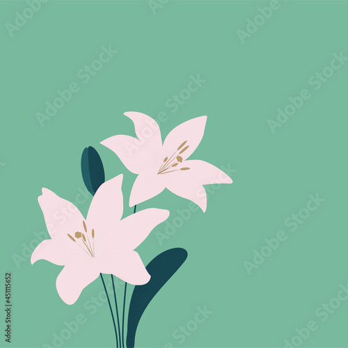 Lily of the valley. Vector illustration with flowers for graphic design 