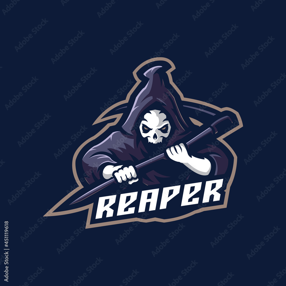 Reaper logo mascot design vector with modern illustration concept style. Reaper illustration for esport team.