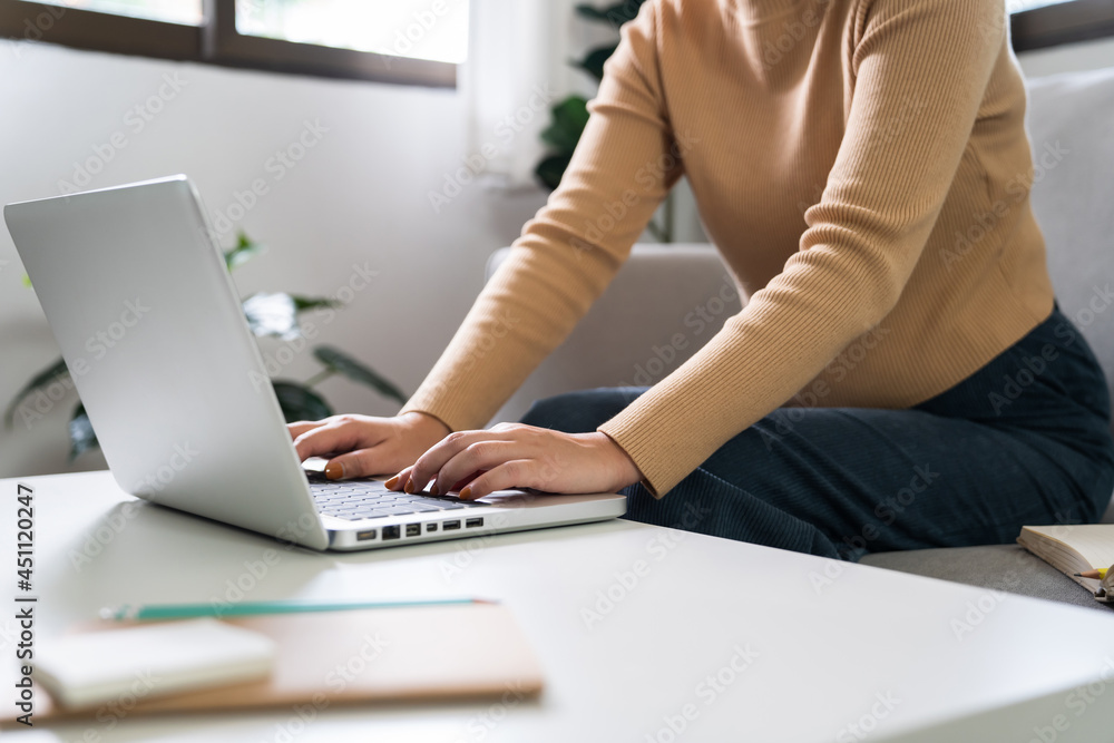 Young student watching lesson online and studying from home. online education concept. Young student watching lesson online and studying from home. online education concept.