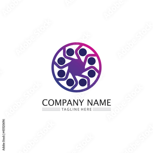 People Icon and star work group Vector business and company 