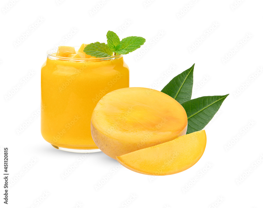 Mango Smoothie isolated on white background Mango Smoothie isolated on white background