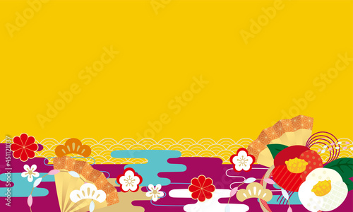 和風柄　背景イラスト素材